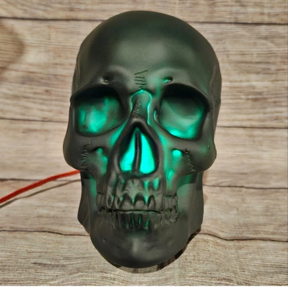 Gothic Halloween spooky color changing black skeleton skull oil diffuser